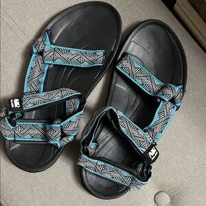 Air Balance Black and Blue Sandals
